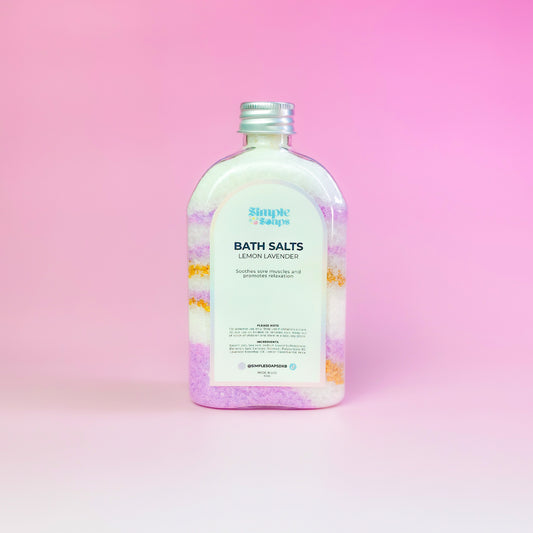 Lemon lavender bath salts close-up, handmade in UAE