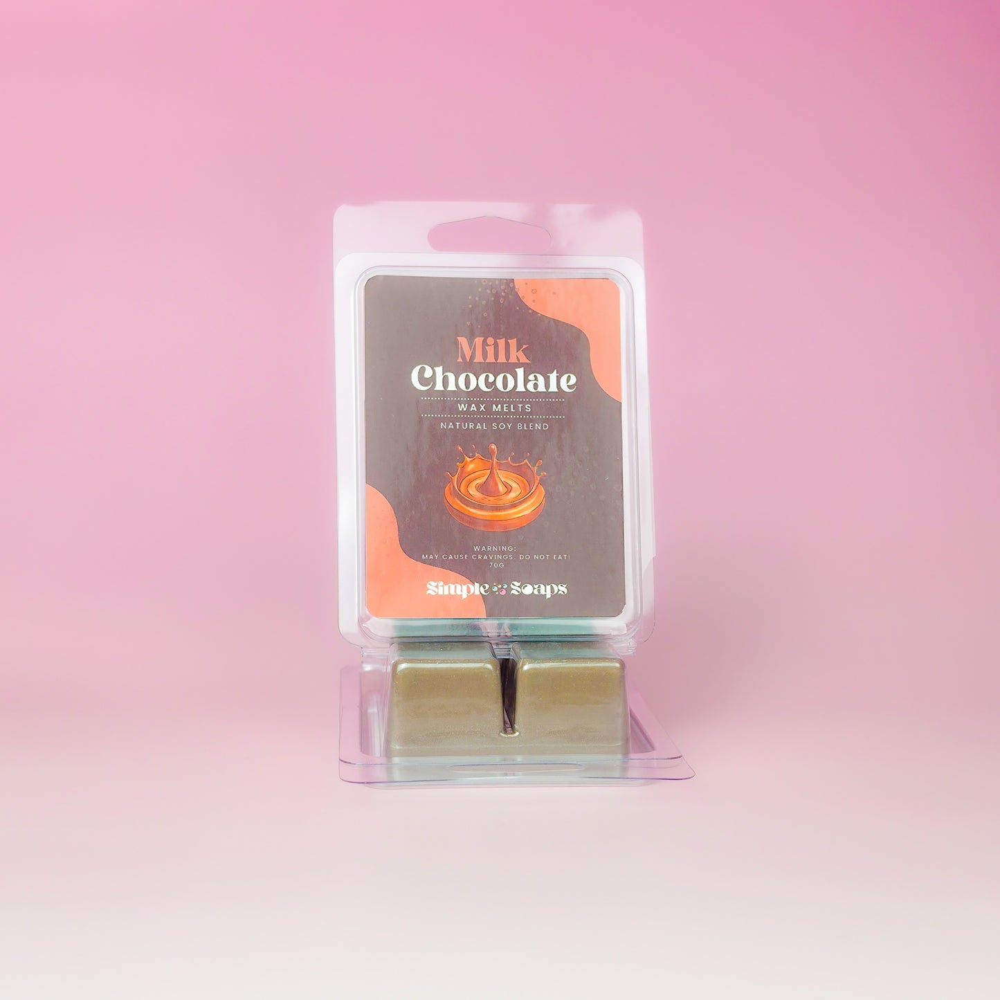 Milk chocolate wax melts close-up, handmade home fragrance UAE