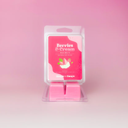 Berries and cream wax melts close-up, handmade home fragrance UAE