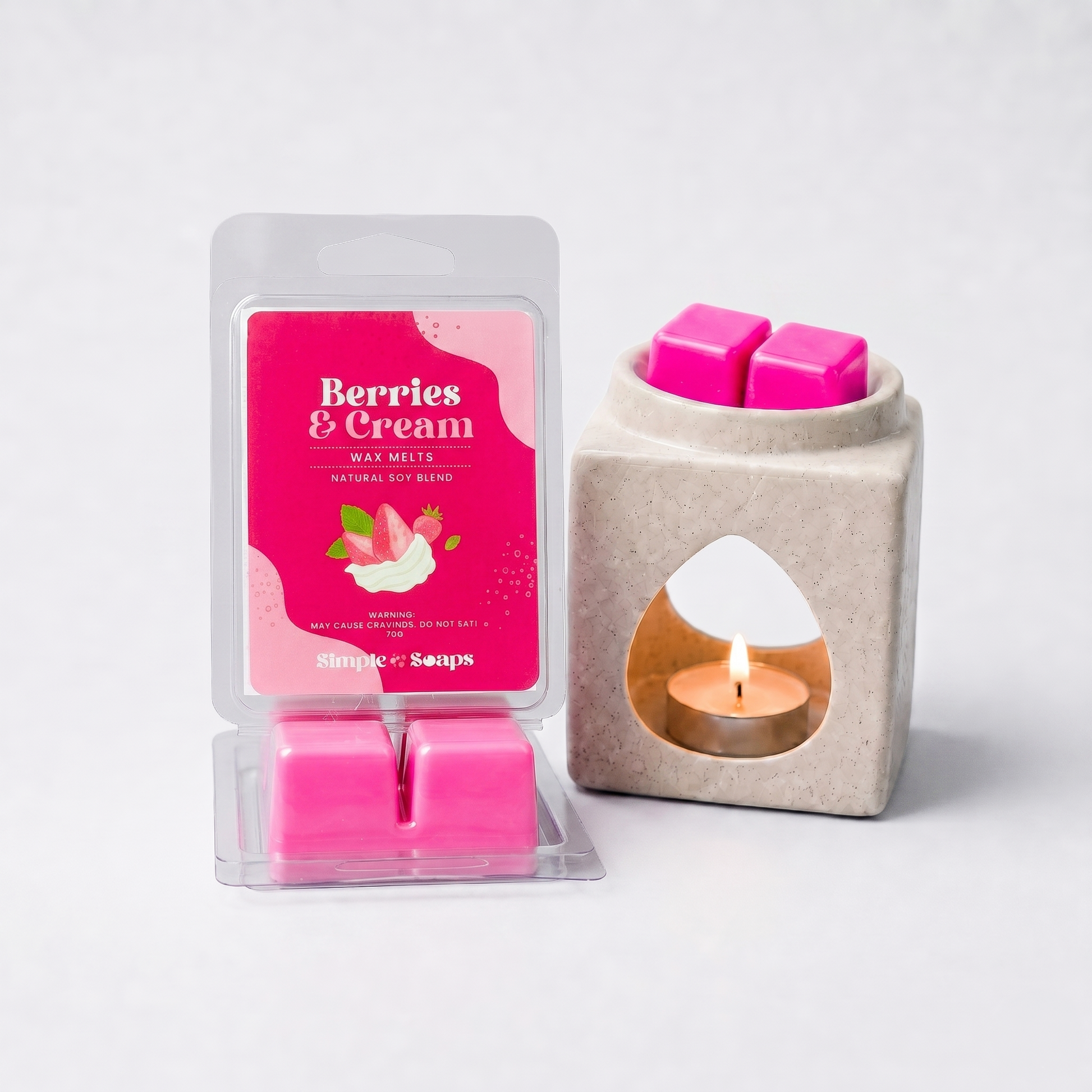 Berries and cream fruity scented wax melts by Simple Soaps UAE