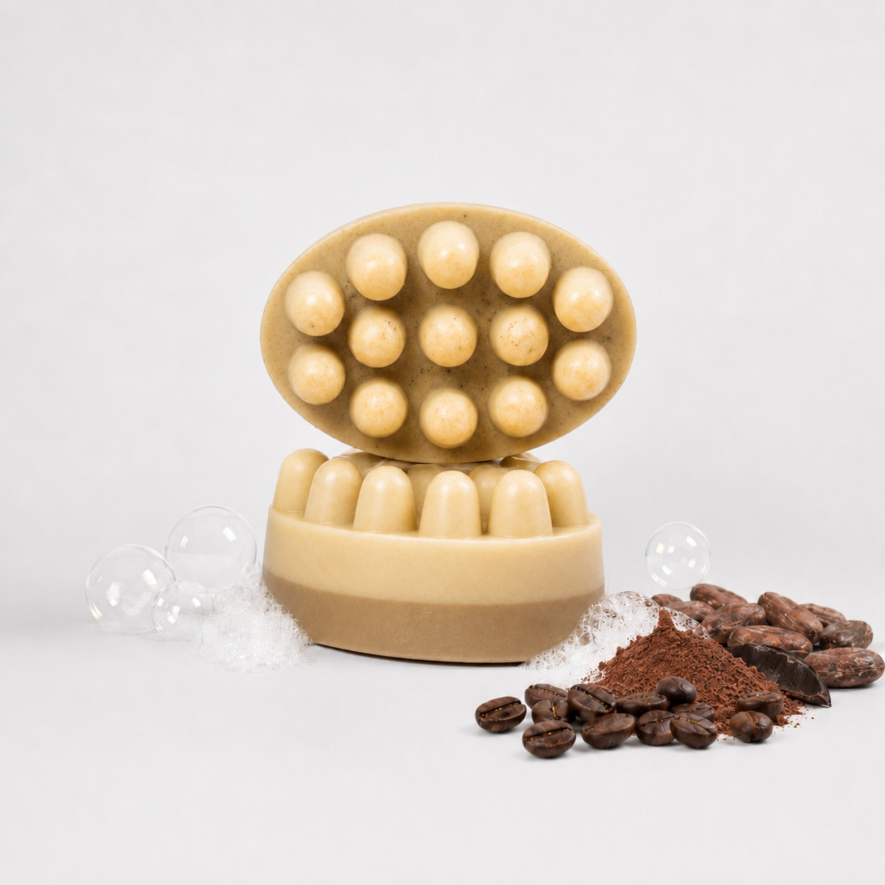Coffee and cocoa exfoliating massage soap bar by Simple Soaps UAE