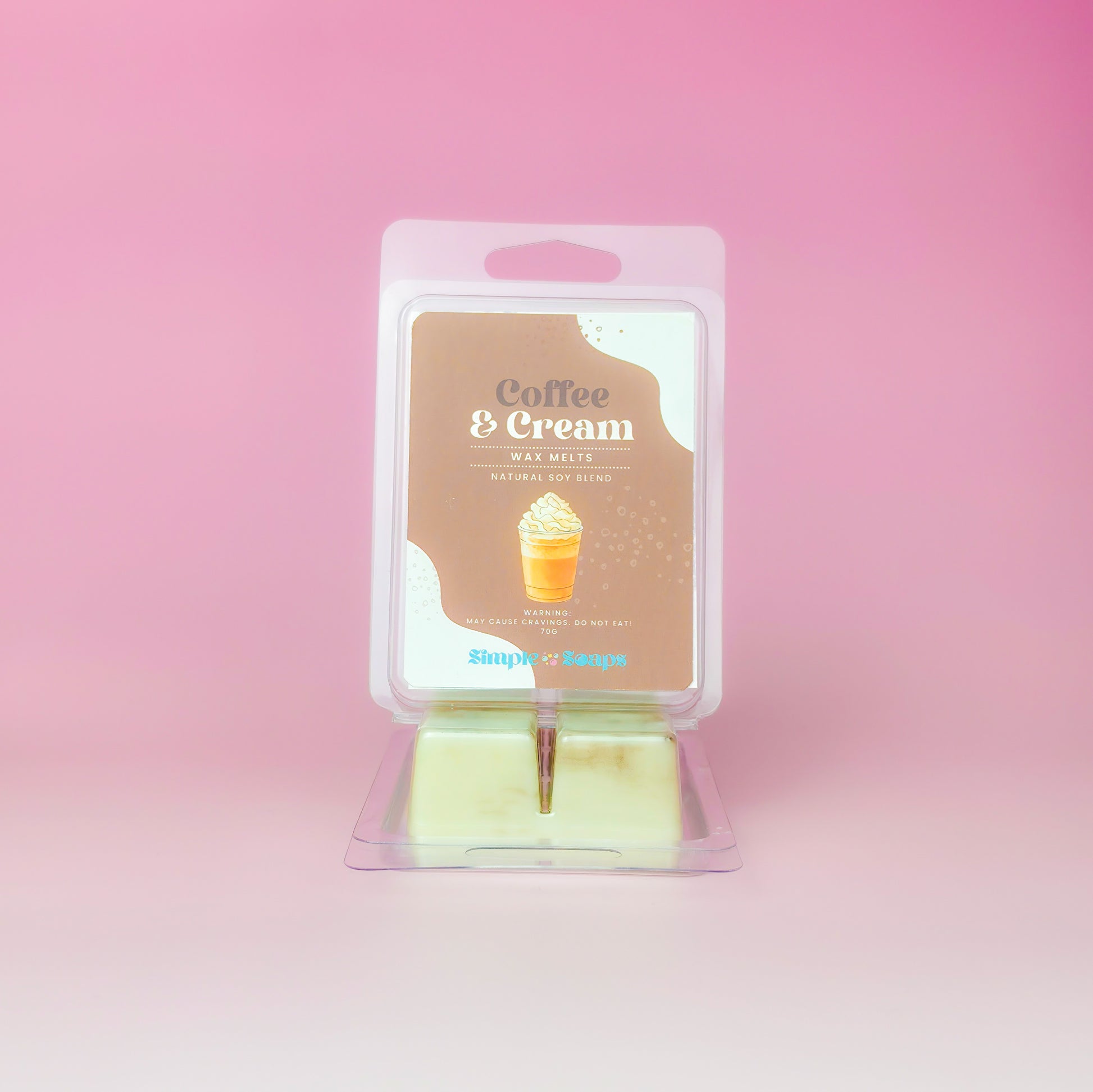 Coffee and cream wax melts close-up, handmade home fragrance UAE