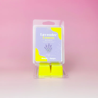 Lavender lemon wax melts close-up, handmade home fragrance UAE