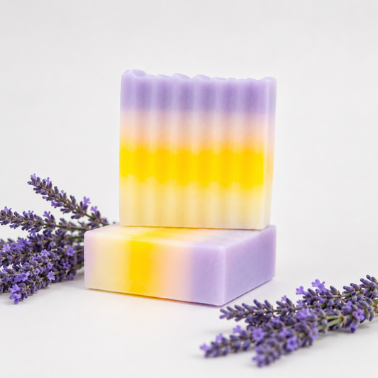 Lavender Sunrise handmade glycerin soap bar by Simple Soaps UAE