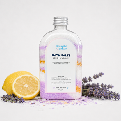 Lemon lavender bath salts jar by Simple Soaps UAE