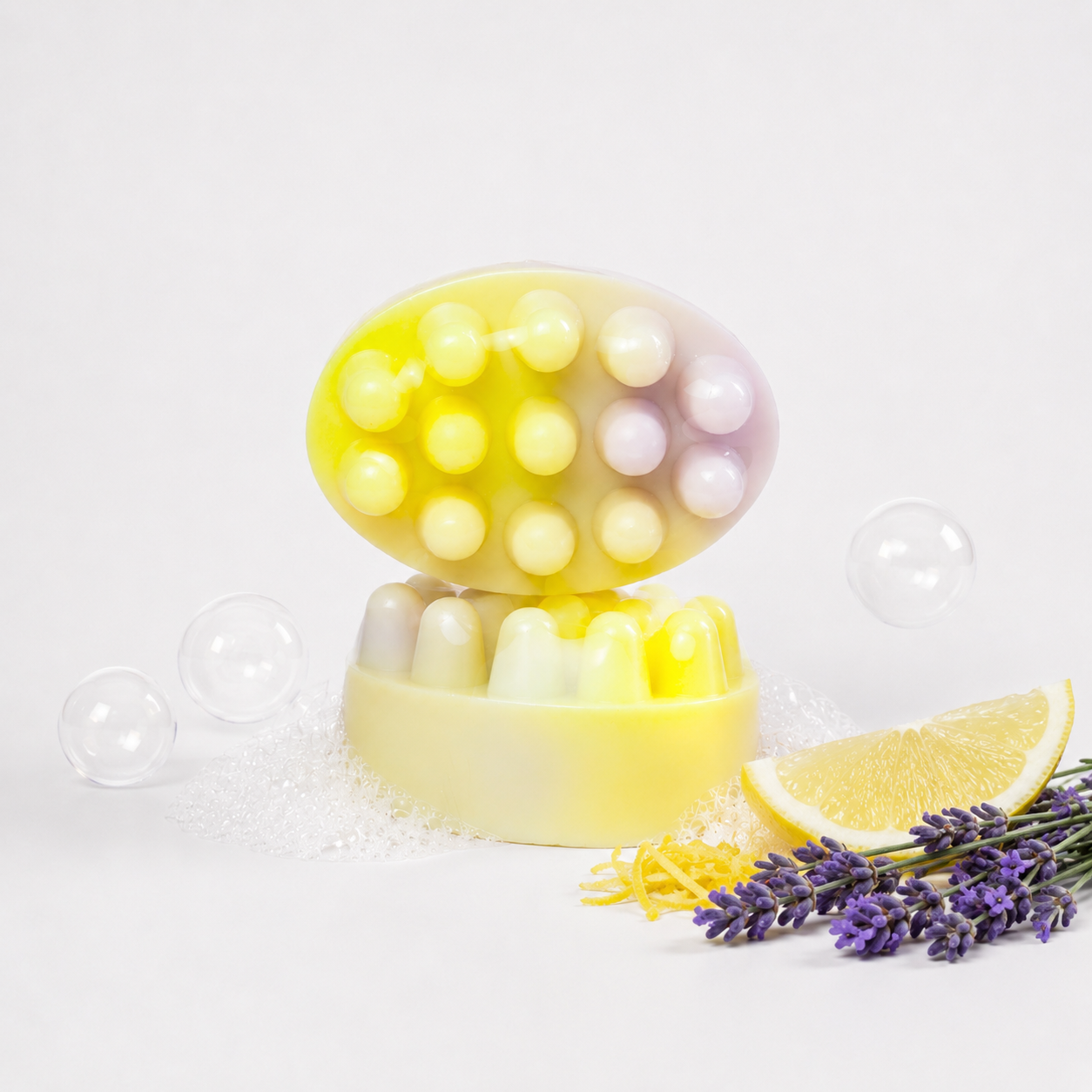 Lemon lavender massage soap bar by Simple Soaps UAE