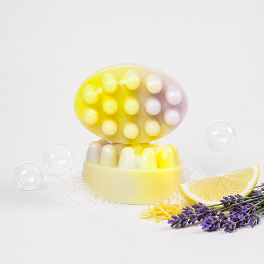 Lemon lavender massage soap bar by Simple Soaps UAE