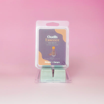 Luxury Oudh wax melts close-up, handmade home fragrance UAE