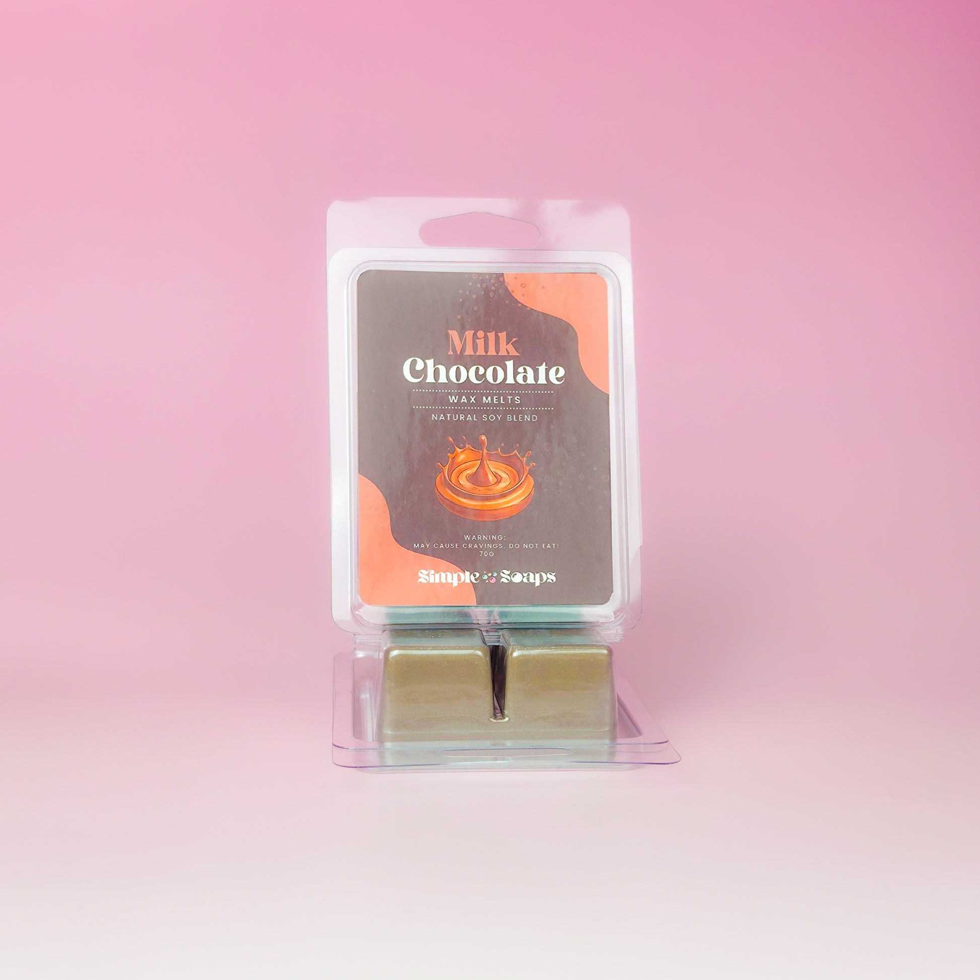 Milk chocolate wax melts close-up, handmade home fragrance UAE