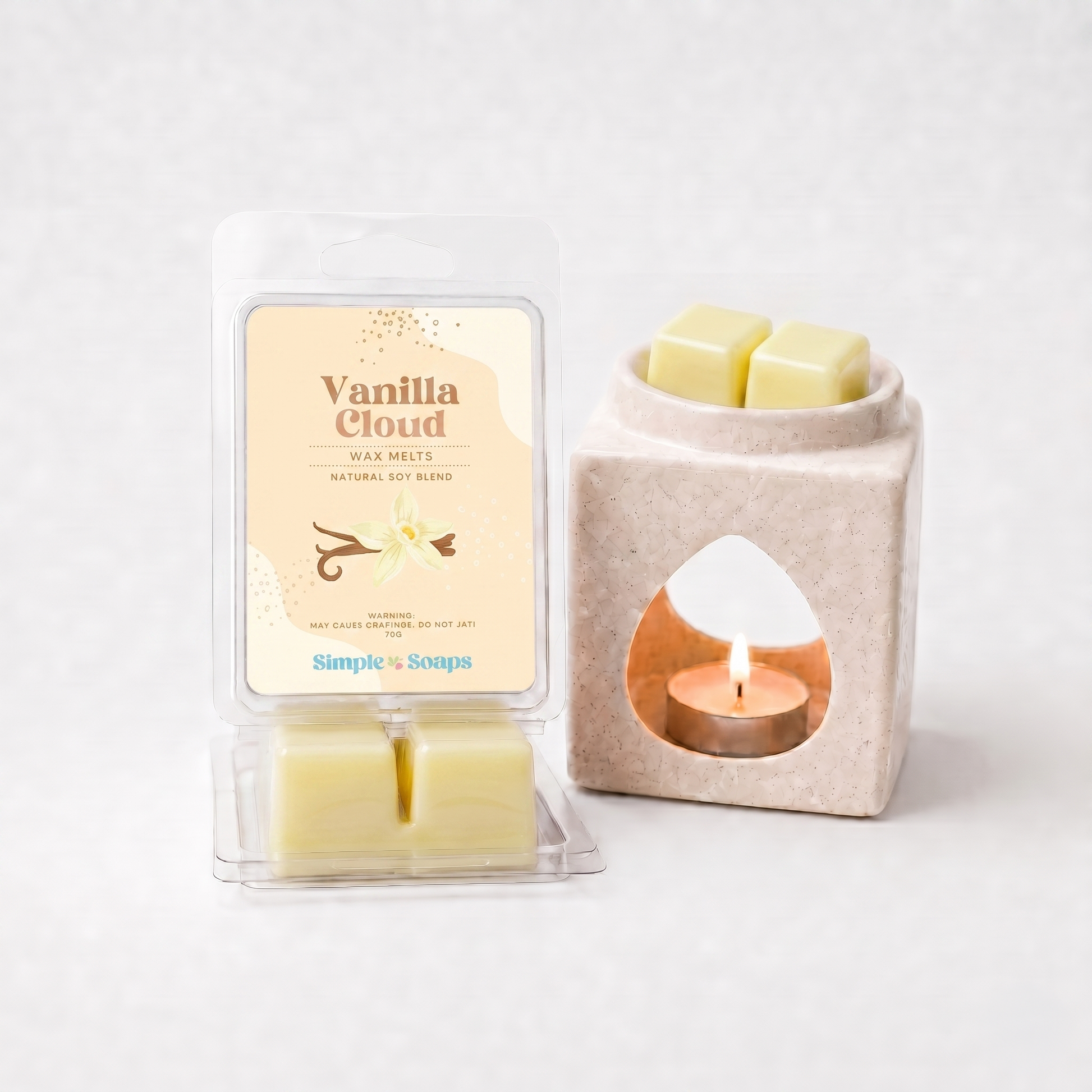 Vanilla Cloud scented wax melts by Simple Soaps UAE