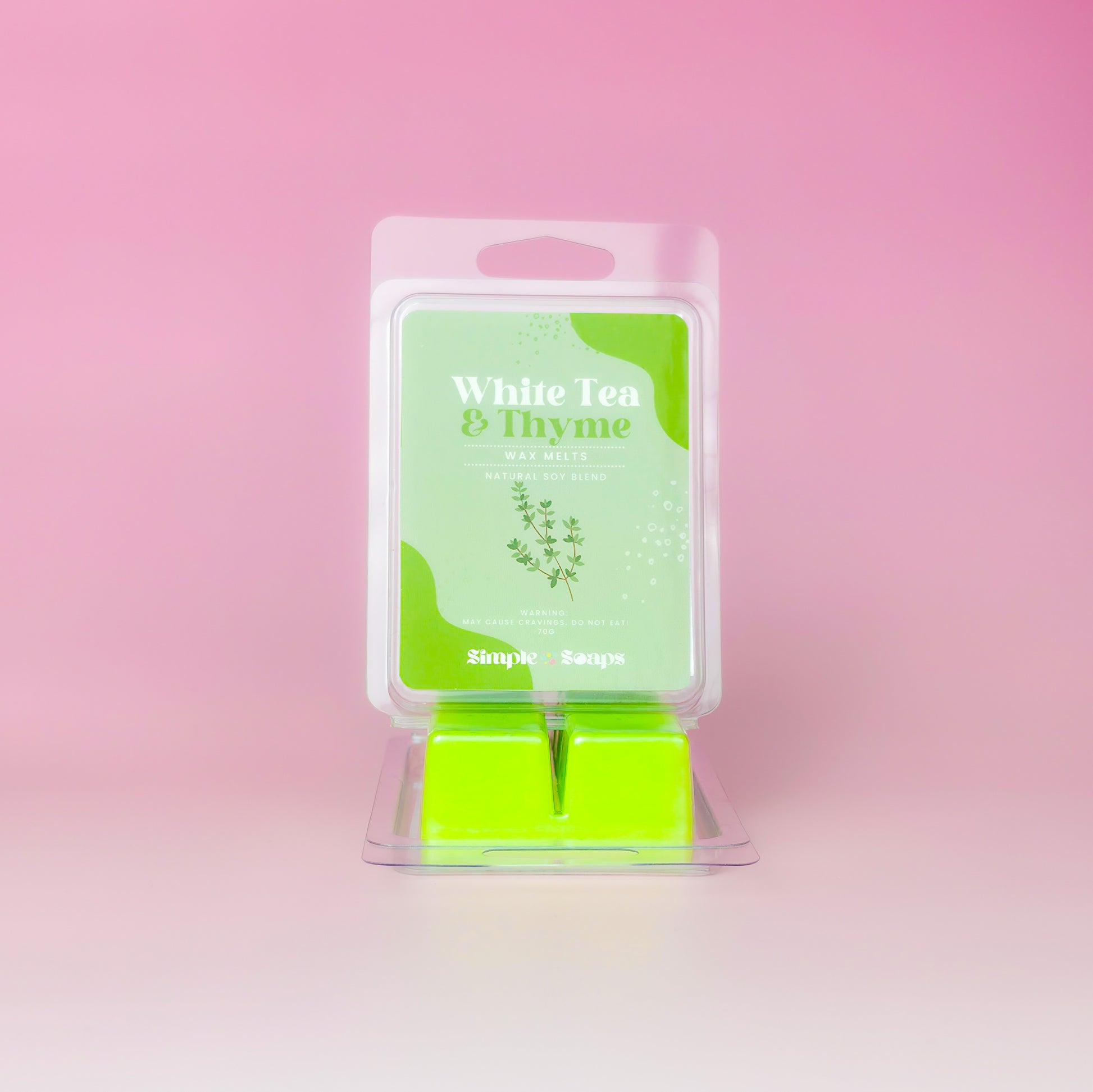 White tea and thyme wax melts close-up, handmade home fragrance UAE