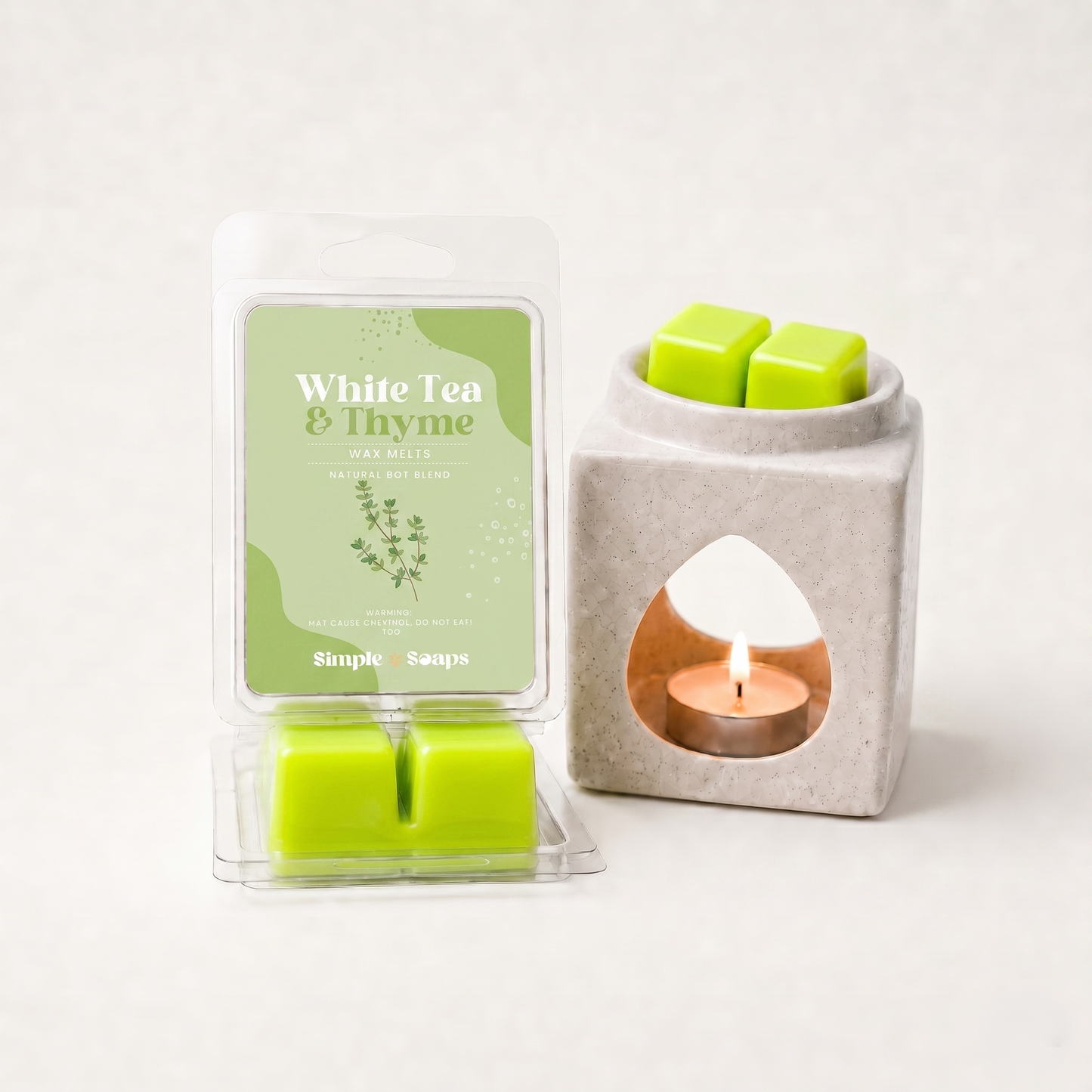 White tea and thyme fresh scented wax melts by Simple Soaps UAE